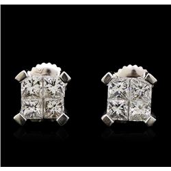 1.64ctw Diamond Earrings - 14KT White Gold