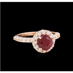 2.02ct Ruby and Diamond Ring - 14KT Rose Gold