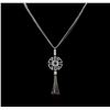 0.73ctw Diamond and Ruby Pendant With Chain - 14KT White Gold