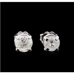 1.42ctw Diamond Solitaire Earrings - 14KT White Gold