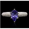 Image 2 : 14KT White Gold 1.58ct Tanzanite and Diamond Ring