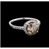 Image 1 : GIA Cert 1.90ctw Fancy Yellow Brown Diamond Ring - 18KT White Gold