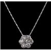 Image 1 : 14KT White Gold 2.10ctw Diamond Pendant With Chain