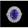 Image 3 : 14KT White Gold 5.56ct Tanzanite and Diamond Ring
