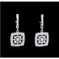 0.81ctw Diamond Earrings - 14KT White Gold