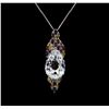 Image 2 : 14KT White Gold 23.00ct Beryl, Sapphire and Ruby Pendant With Chain