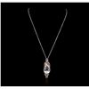 Image 3 : 14KT White Gold 23.00ct Beryl, Sapphire and Ruby Pendant With Chain