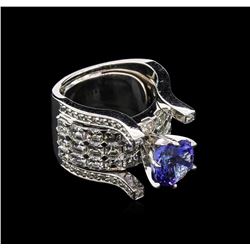 2.75ct Tanzanite and Diamond Ring - 14KT White Gold