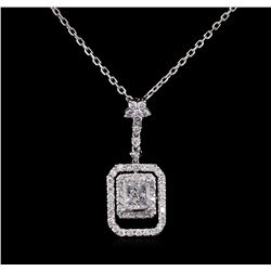 1.25ctw Diamond Pendant With Chain - 14KT White Gold