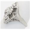 Image 3 : 0.35ctw Vintage Diamond Ring - 18KT White Gold