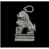 Image 2 : 11.73ctw Diamond Foo Dog Pendant - Platinum