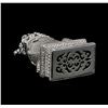 Image 4 : 11.73ctw Diamond Foo Dog Pendant - Platinum