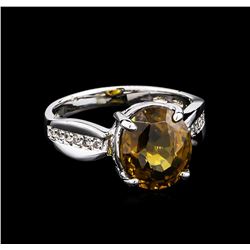 7.75ct Zircon and Diamond Ring - 14KT White Gold