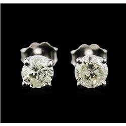 1.32ctw Diamond Stud Earrings - 14KT White Gold