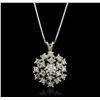 14KT White Gold 0.35ctw Diamond Pendant With Chain