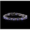 14KT White Gold 17.76ctw Tanzanite and Diamond Bracelet