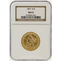 1897 NGC MS63 $10 Liberty Head Eagle Gold Coin