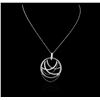 Image 2 : 14KT White Gold 1.06ctw Diamond Pendant With Chain