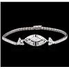Image 1 : 0.20ct Blue Sapphire and Diamond Bracelet - 18KT White Gold