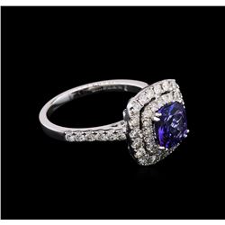 2.00ct Tanzanite and Diamond Ring - 18KT White Gold