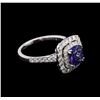 Image 1 : 2.00ct Tanzanite and Diamond Ring - 18KT White Gold