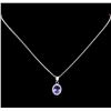 Image 2 : 1.98ct Tanzanite and Diamond Pendant - 14KT White Gold