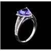 Image 4 : 2.24ct Tanzanite and Diamond Ring - 14KT White Gold