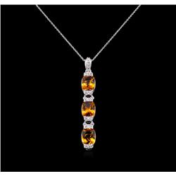 Crayola 10.50ctw Garnet and White Sapphire Pendant With Chain - .925 Silver