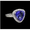 Image 1 : 5.05ct Tanzanite and Diamond Ring - 14KT White Gold