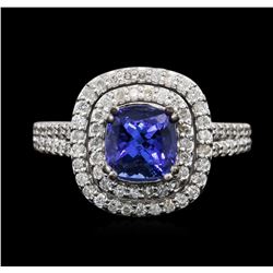 14KT White Gold 1.88ct Tanzanite and Diamond Ring