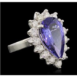 14KT White Gold 5.38ct Tanzanite and Diamond Ring