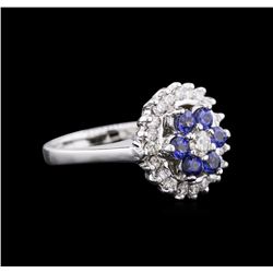 14KT White Gold 0.72ctw Sapphire and Diamond Ring