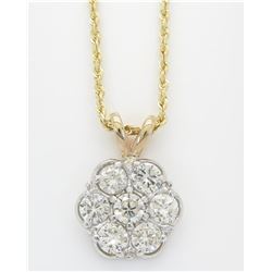 2.35ctw Diamond Pendant With Chain - 14K Two-Tone Gold