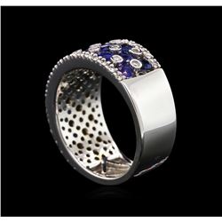 2.00ctw Blue Sapphire and Diamond Ring - 14KT White Gold