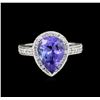 Image 2 : 14KT White Gold 2.87ct Tanzanite and Diamond Ring