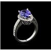 Image 3 : 14KT White Gold 2.87ct Tanzanite and Diamond Ring