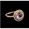 Image 1 : 1.21ct Amethyst and Diamond Ring - 14KT Rose Gold