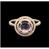 Image 2 : 1.21ct Amethyst and Diamond Ring - 14KT Rose Gold