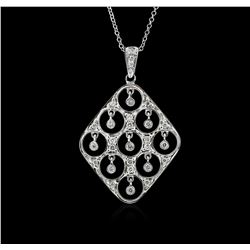 14KT White Gold 0.25ctw Diamond Pendant With Chain