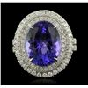 Image 3 : 14KT White Gold 8.01ct Tanzanite and Diamond Ring