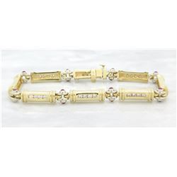 0.84ctw Diamond and Ruby Bracelet - 14KT Yellow Gold