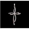 Image 2 : 0.50ctw Diamond Cross Pendant - 14KT White Gold