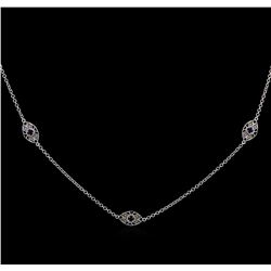 James Kurk 0.80ctw Sapphire Necklace - 14KT White Gold