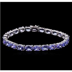 16.60ctw Tanzanite and Diamond Bracelet - 14KT White Gold