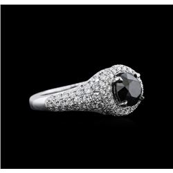 2.45ctw Black Diamond Ring - 18KT White Gold