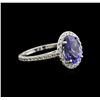 Image 1 : 2.65ct Tanzanite and Diamond Ring - 14KT White Gold