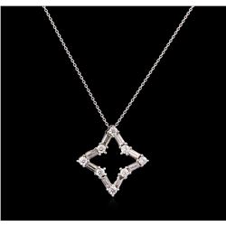 0.50ctw Diamond Pendant With Chain - 14KT White Gold