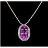 Image 4 : 14KT White Gold 71.43ct Kunzite and Diamond Necklace