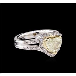 1.65ctw Fancy Light Yellow Diamond Ring - 14KT Two-Tone Gold