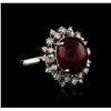 Image 1 : 14KT White Gold 11.03ct Ruby and Diamond Ring